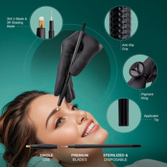 Cuchilla y sombra desechables Phibrows, 10 piezas