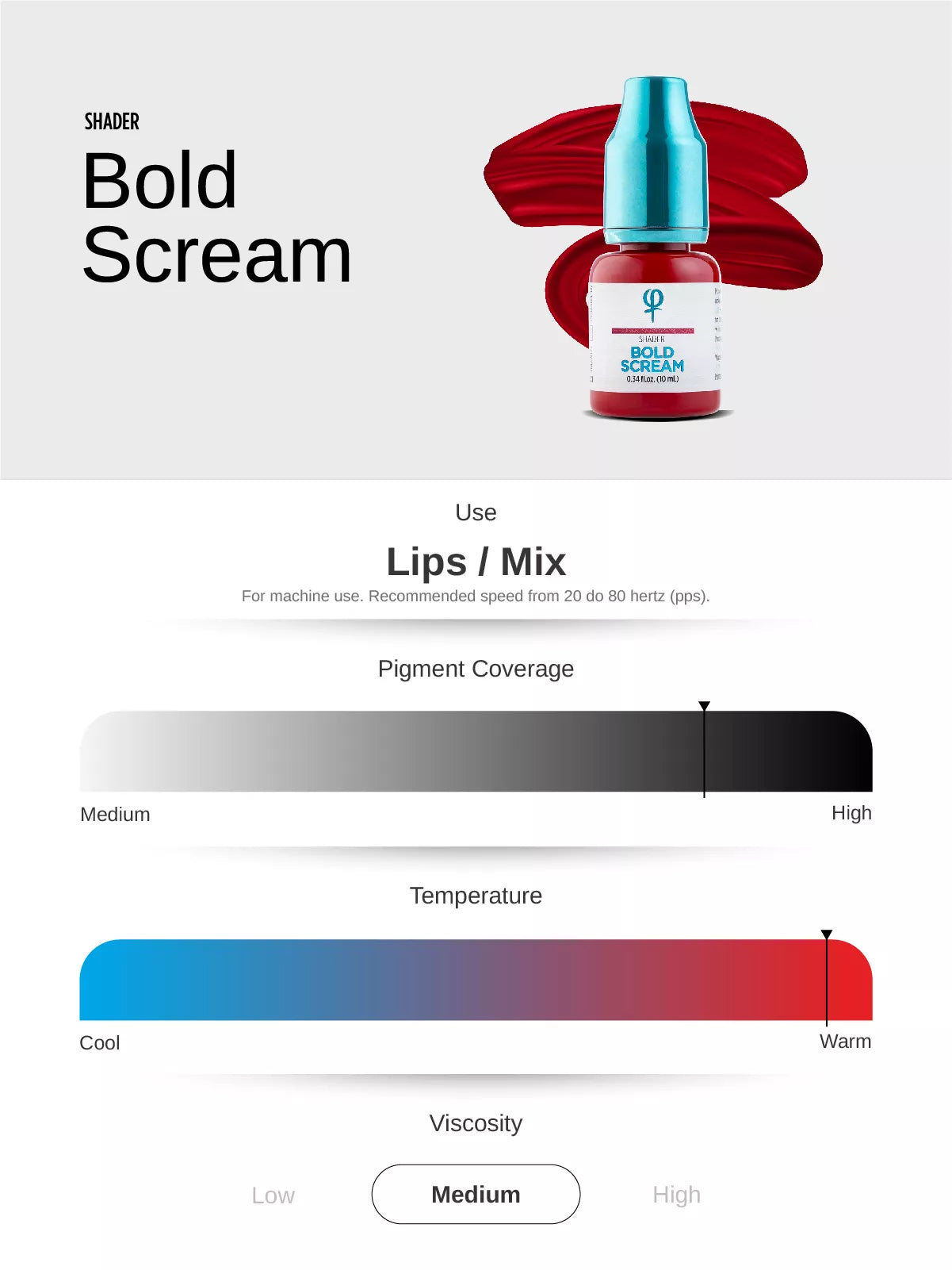 Pigmento para sombras de ojos PMU Mix de Bold Scream, 10 ml