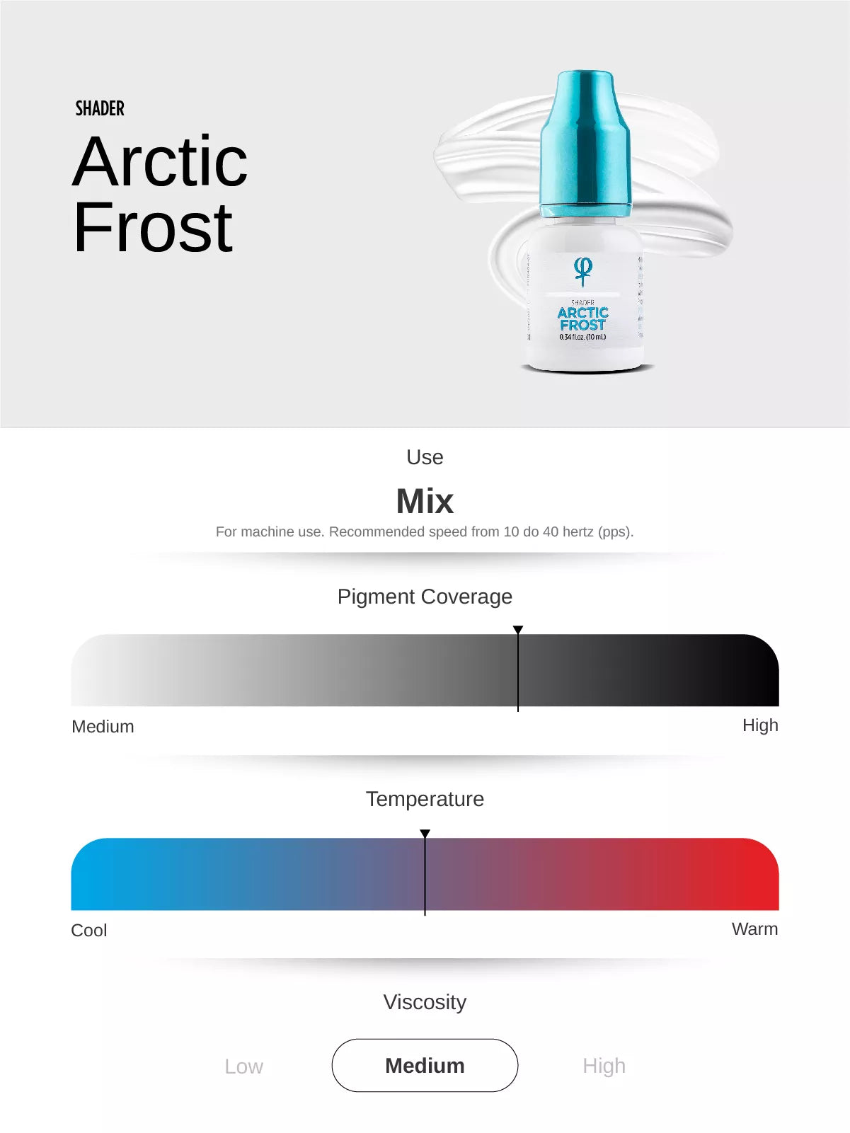 Pigmento para sombras Arctic Frost PMU Mix, 10 ml